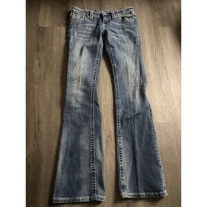 MISS ME Women's 28 Light Wash Blue Jeans Boot Cut Jeans cowgirl Denim Pants